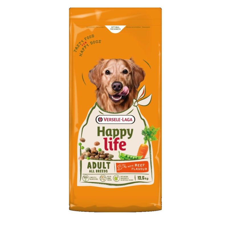 VERSELE-LAGA Happy life jautienos sausas šunų ėdalas, 12,5 kg