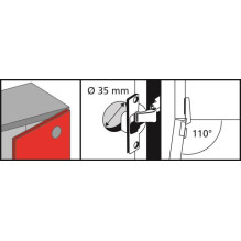 HINGE EXTERNAL CLIP SOFT D35 110° 2PC