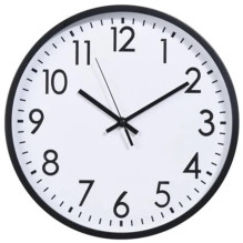 Quartz wall clock, white / black D30cm