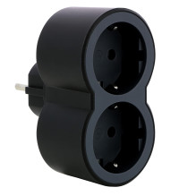 MOP SCH 2X2P+E FRONT OUTLETS BLACK MOP SCH 2X2P+E FRONT OUTLETS BLACK