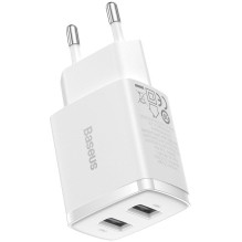 Charger Baseus Compact Charger 2U, 2 x USB, white, 10.5 W Charger Baseus Compact Charger 2U, 2 x USB, white, 10.5 W