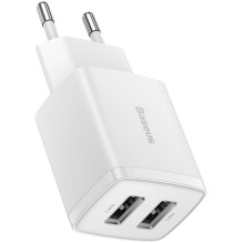 Charger Baseus Compact Charger 2U, 2 x USB, white, 10.5 W Charger Baseus Compact Charger 2U, 2 x USB, white, 10.5 W