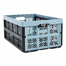 Storage box Keeeper, 32 l, black / light blue, 48 x 35 x 23 cm Storage box Keeeper, 32 l, black / light blue, 48 x 35 x 23 cm