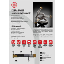 Plumbing hose with elbow 50cm Extra Twist M1''-M1'' Plumbing hose with elbow 50cm Extra Twist M1''-M1''