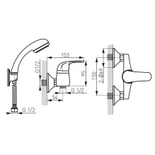 Shower faucet Ferro ELBA BEL77, chrome Shower faucet Ferro ELBA BEL77, chrome