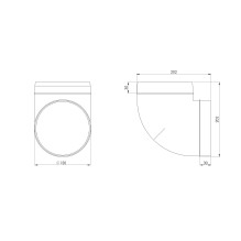Elbow Europlast AL150-90, 90 °, 150 mm