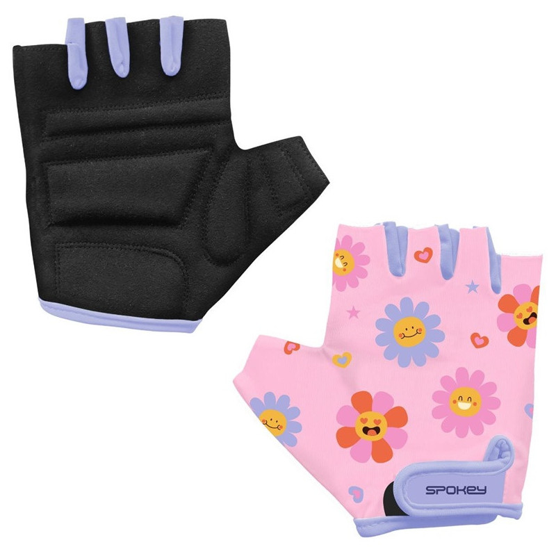 Cycling gloves for children Spokey Play, pink / purple, XS