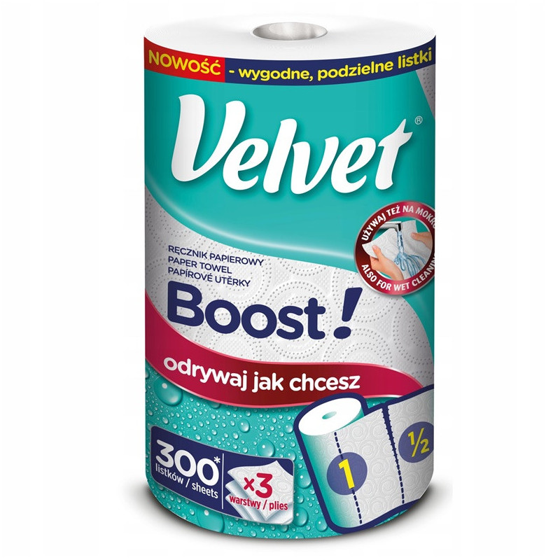 KITCHEN TOWELS VELVET BOOST 300SHEETS