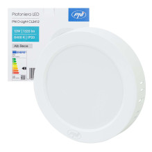 LED lubinis šviestuvas PNI D-Light CL2412 12W, apvalus 16,7 cm, 6400K, 230V maitinimo šaltinis, 1320 lm, šaltai balta