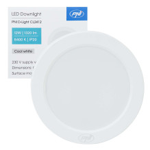 LED lubinis šviestuvas PNI D-Light CL2412 12W, apvalus 16,7 cm, 6400K, 230V maitinimo šaltinis, 1320 lm, šaltai balta