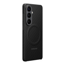„Samsung Galaxy S26“ anglies pluošto magnetinis dėklas, suderinamas su „MagSafe“ – juodas