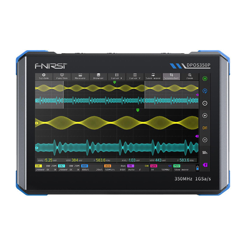 Skaitmeninis osciloskopas - FNIRSI DPOS350P 350 MHz 1 GSa / s Skaitmeninis Osiloskopas Juodas