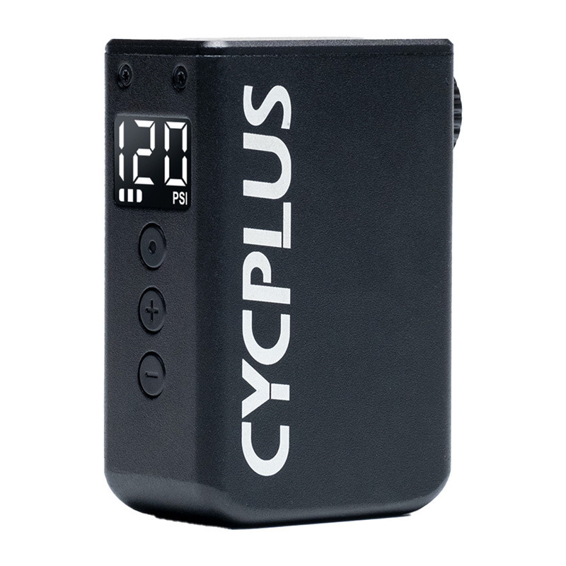 Electric Bicycle Pump - CYCPLUS AS2 PRO MAX 120 PSI Mini Inflator with LED Screen, 600 mAh Black