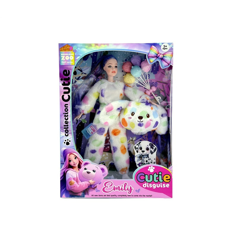 Lėlė Emily with Dog Costume QJ201B, 32 cm