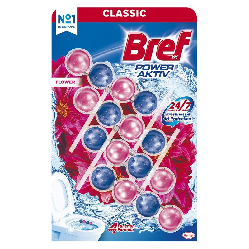 WC CLEANER-FRESHENER BREF PA FLOWE 4X50G