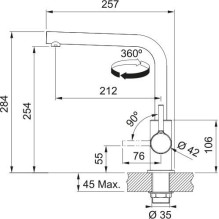 Mixer Lina L Franke with pull-out spout, gray Mixer Lina L Franke with pull-out spout, gray