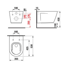 TOILET HANGING RIMLESS VTX CUBITO VORTEX TOILET HANGING RIMLESS VTX CUBITO VORTEX