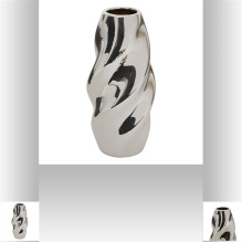 Vase Atmosphera Twisted 210137, 21 cm, silver
