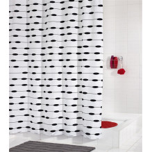 Shower curtain Ridder, white / black, 180 cm x 200 cm