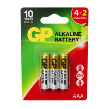 Elementai GP ALKALINE AAA / LR03, 4+2vnt.