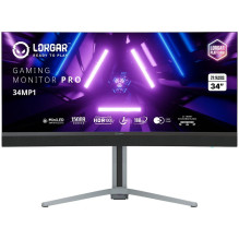 LORGAR 34MP1, UWQHD MiniLED žaidimų monitorius Pro, 34\'\' (3440*1440) VA lenktas monitorius, juoda / pieno pilka