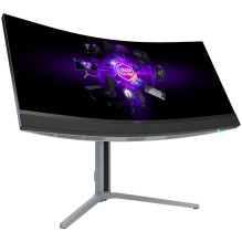 LORGAR 34MP1, UWQHD MiniLED žaidimų monitorius Pro, 34\'\' (3440*1440) VA lenktas monitorius, juoda / pieno pilka