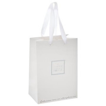Gift bag, white, 9x20x14 cm