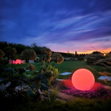 Outdoor lamp 10W E27 IP44 D60+RGB LEMP