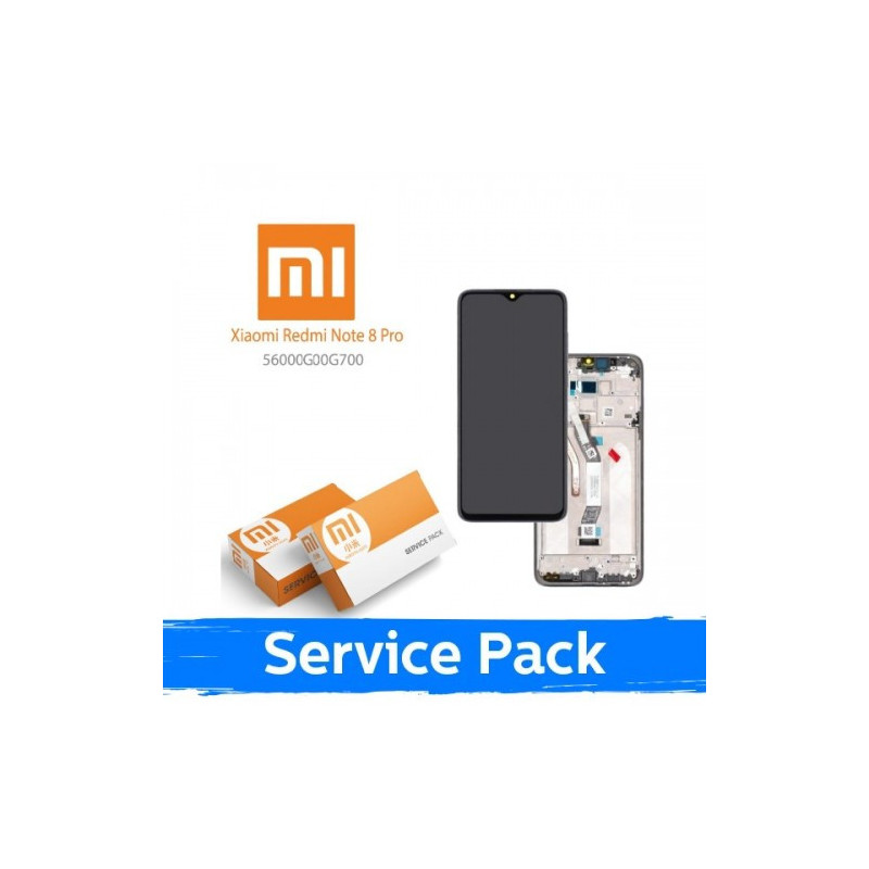 Screen for Xiaomi Redmi Note 8 Pro with frame / Blue / (Service Pack)