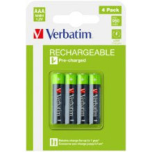 Baterijas Verbatim AAA Premium Rechargeable 4-Pack 950mAh