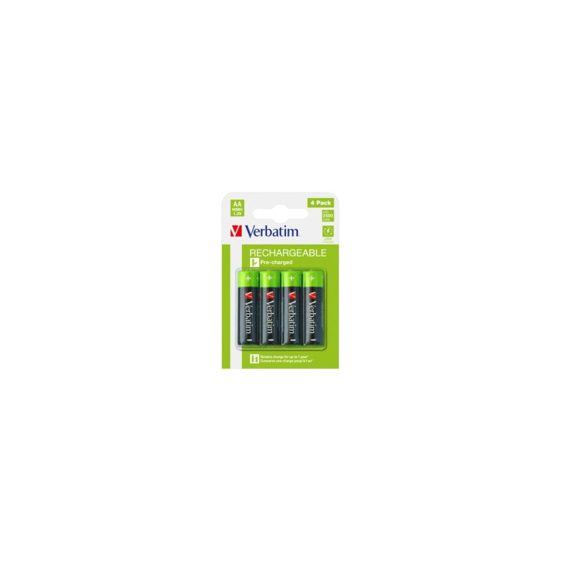 Baterijas Verbatim AA Premium Rechargeable 4-Pack 2500mAh