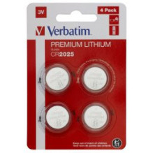 Baterijas Verbatim CR2025 Premium Lithium 4-Pack