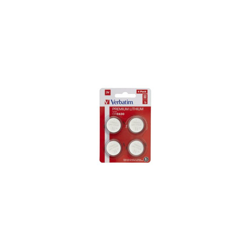 Baterijas Verbatim CR2430 Premium Lithium 4-Pack