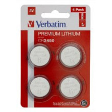Baterijas Verbatim CR2450 Premium Lithium 4-Pack