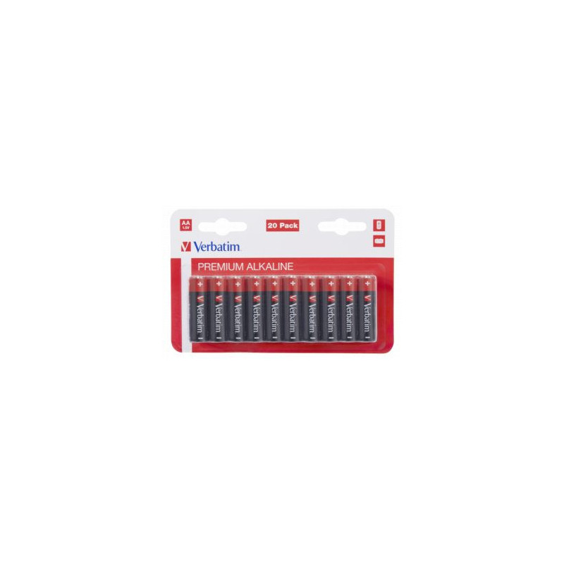 Baterijas Verbatim AA Premium Alkaline 20-Pack 1.5V
