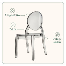 Transparent chair Queen (Tinted)