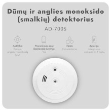 Smoke and carbon monoxide (fine) detector AD-700S (2 pcs.)