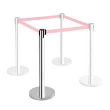 Silver-colored strip barrier with 300 cm red FLEX tape
