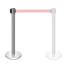 Silver-colored strip barrier with 300 cm red FLEX tape