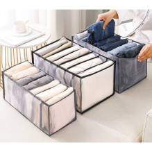 Clothes storage boxes, set of 3, with compartments