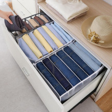 Clothes storage boxes, set of 3, with compartments