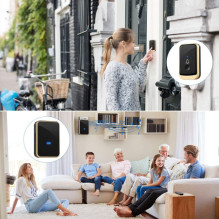 Double wireless doorbell LockPrints AP-B30, Black