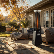 Heatum Athena Gas Heater Pyramid Black with gas cylinder