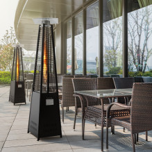 Heatum Athena Gas Heater Pyramid Black with gas cylinder