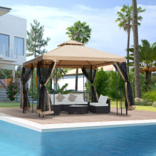 Outdoor gazebo Zeltpro Classic 300x300 Brown