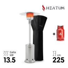 Heatum Alonzo Stainless steel gas heater with gas cylinder