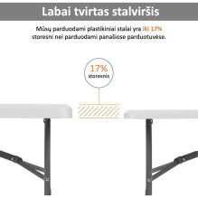 Sulankstomų baldų komplektas: Stalas 120 baltas, 4 kėdės Premium baltos Sulankstomų baldų komplektas: Stalas 120 baltas, 4 kėdės Premium baltos