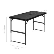 Sulankstomas stalas 120 cm Juodas