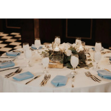 Stain Resistant Round Tablecloth White D290