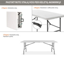 Sulankstomas stalas 180 cm. Sulankstomas stalas 180 cm.